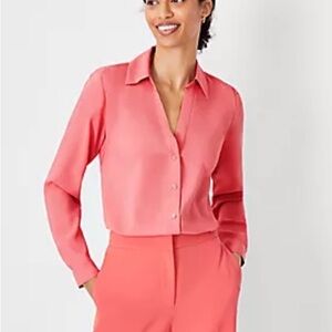 Ann Taylor Coral Button Down Shirt
